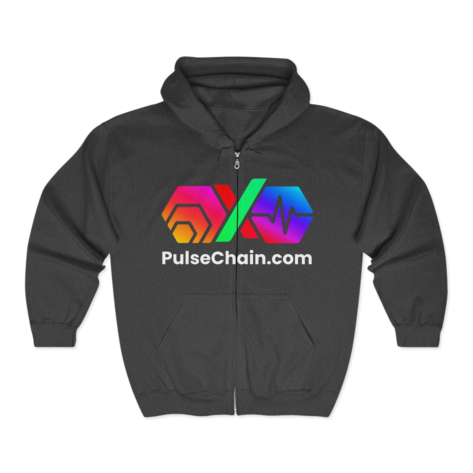 PulseChain HEX - Double Sided Zip Hoodie