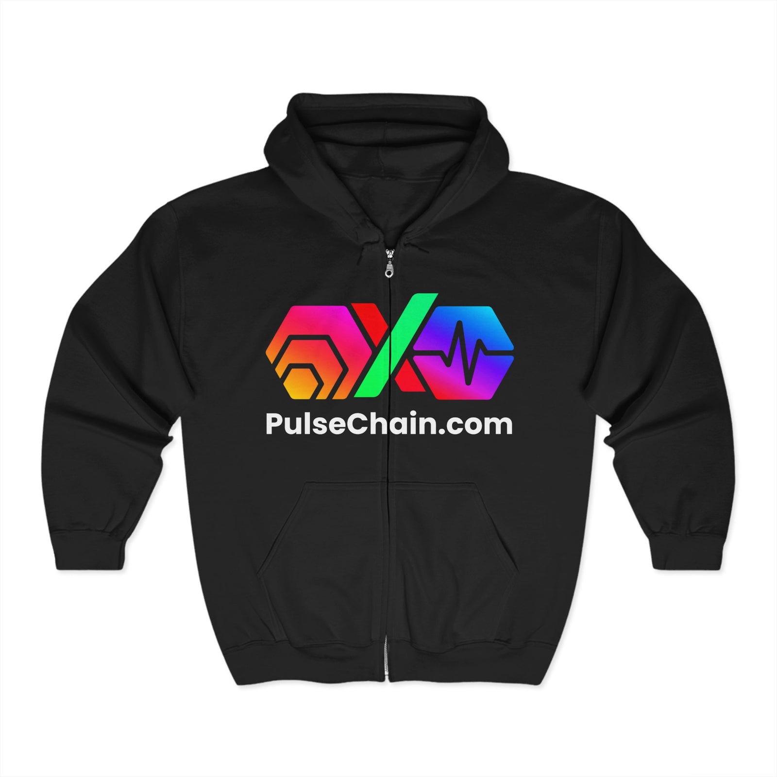 PulseChain HEX - Double Sided Zip Hoodie