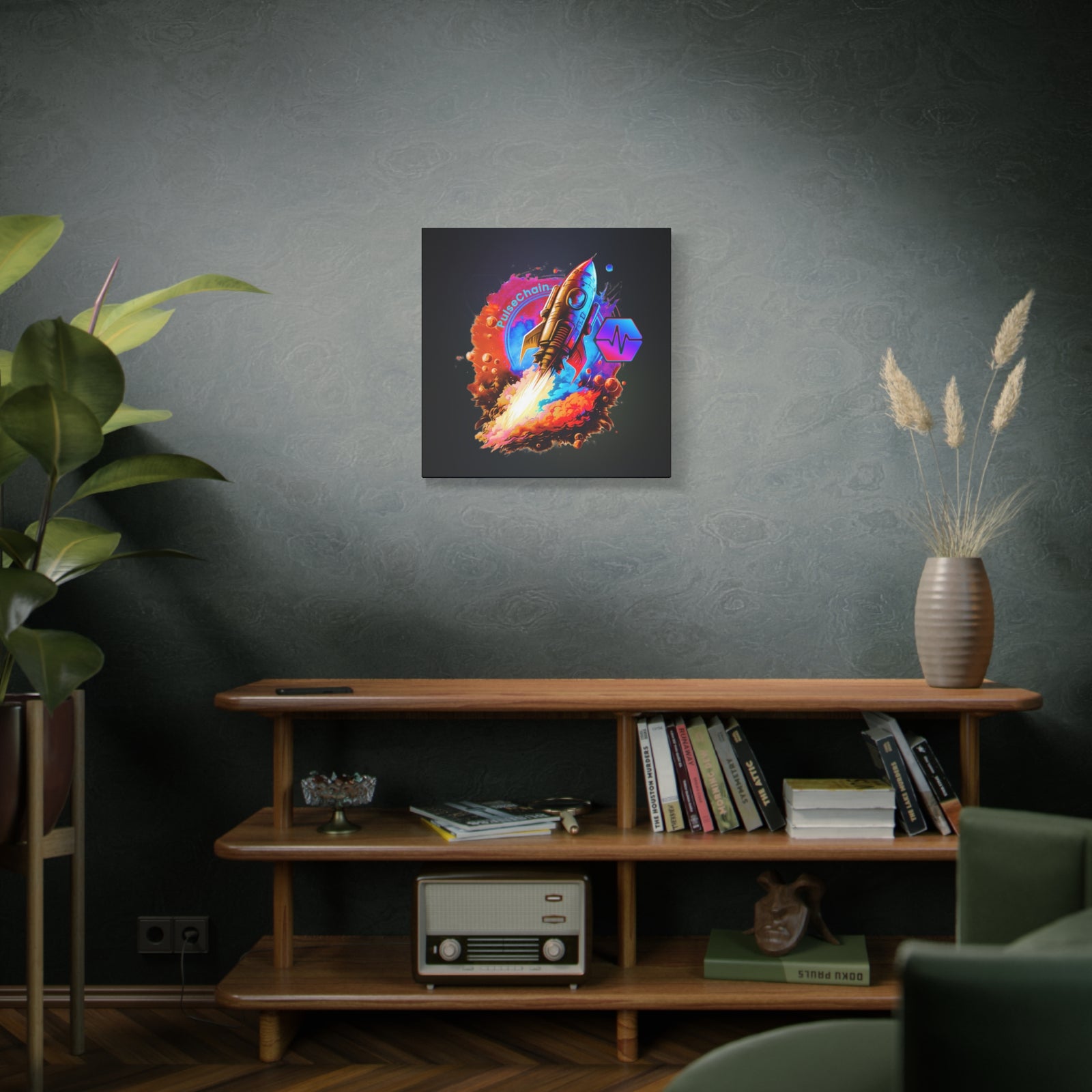 PulseChain Rocket - Premium Wall Canvas - The Pulsican Store