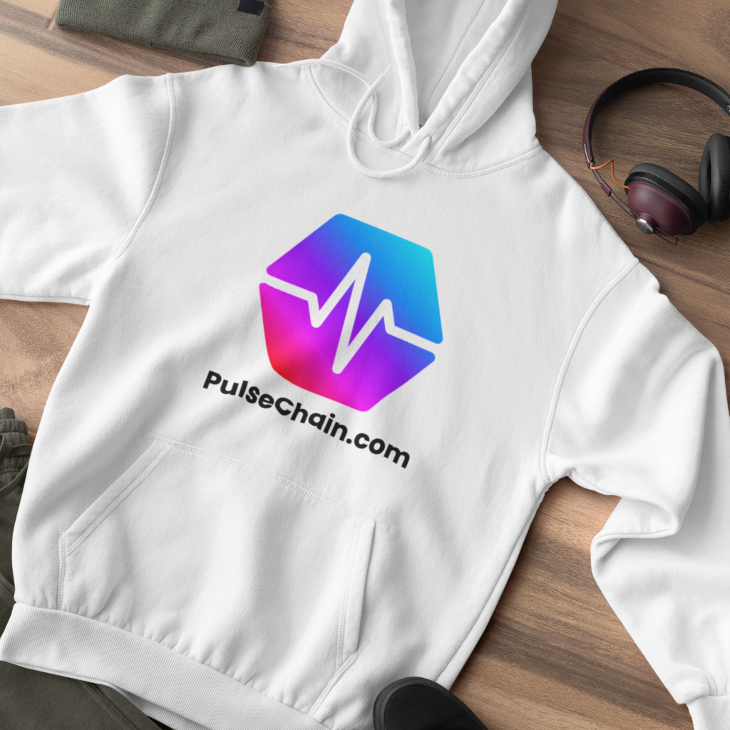 PulseChain.Com - White Hoodie - The Pulsican Store