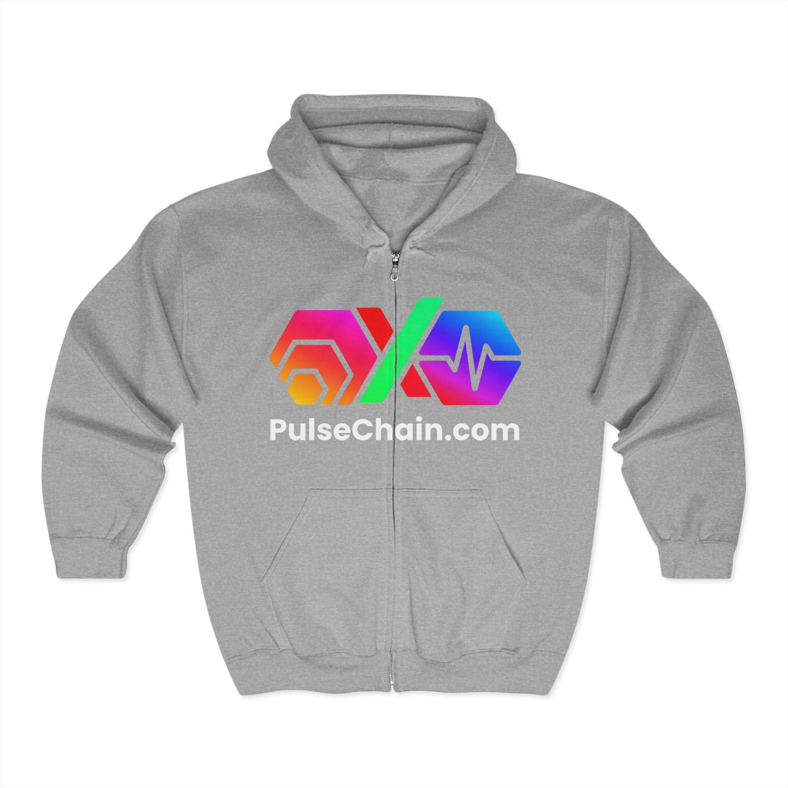 PulseChain HEX - Double Sided Zip Hoodie