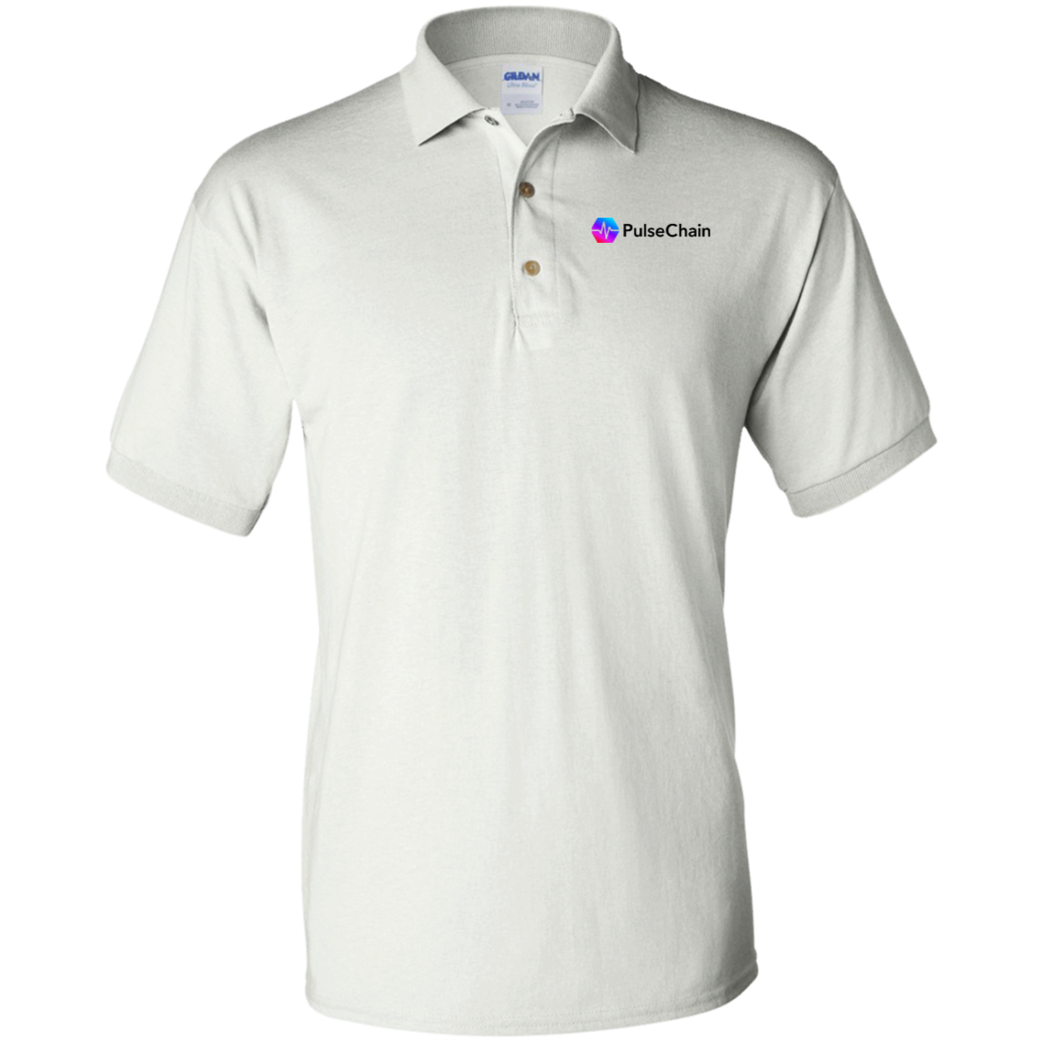 PulseChain - White Polo Shirt - The Pulsican Store