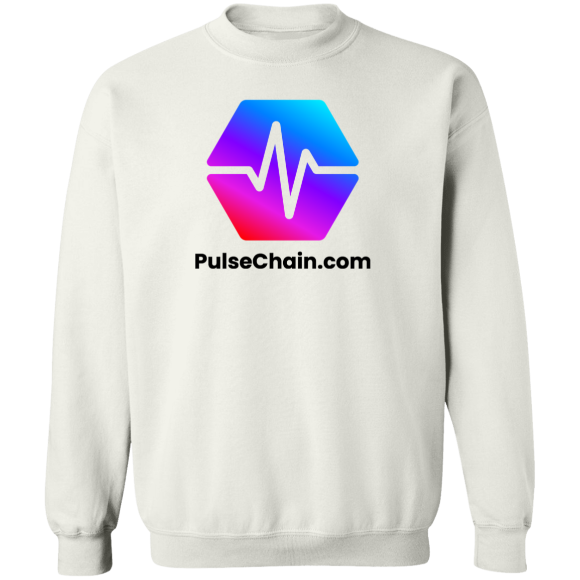 PulseChain.Com - White Sweatshirt - The Pulsican Store