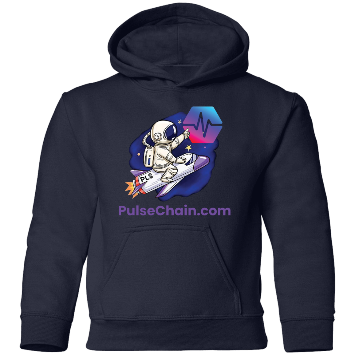 PulseChain.com Rocket - Youth Hoodie - The Pulsican Store