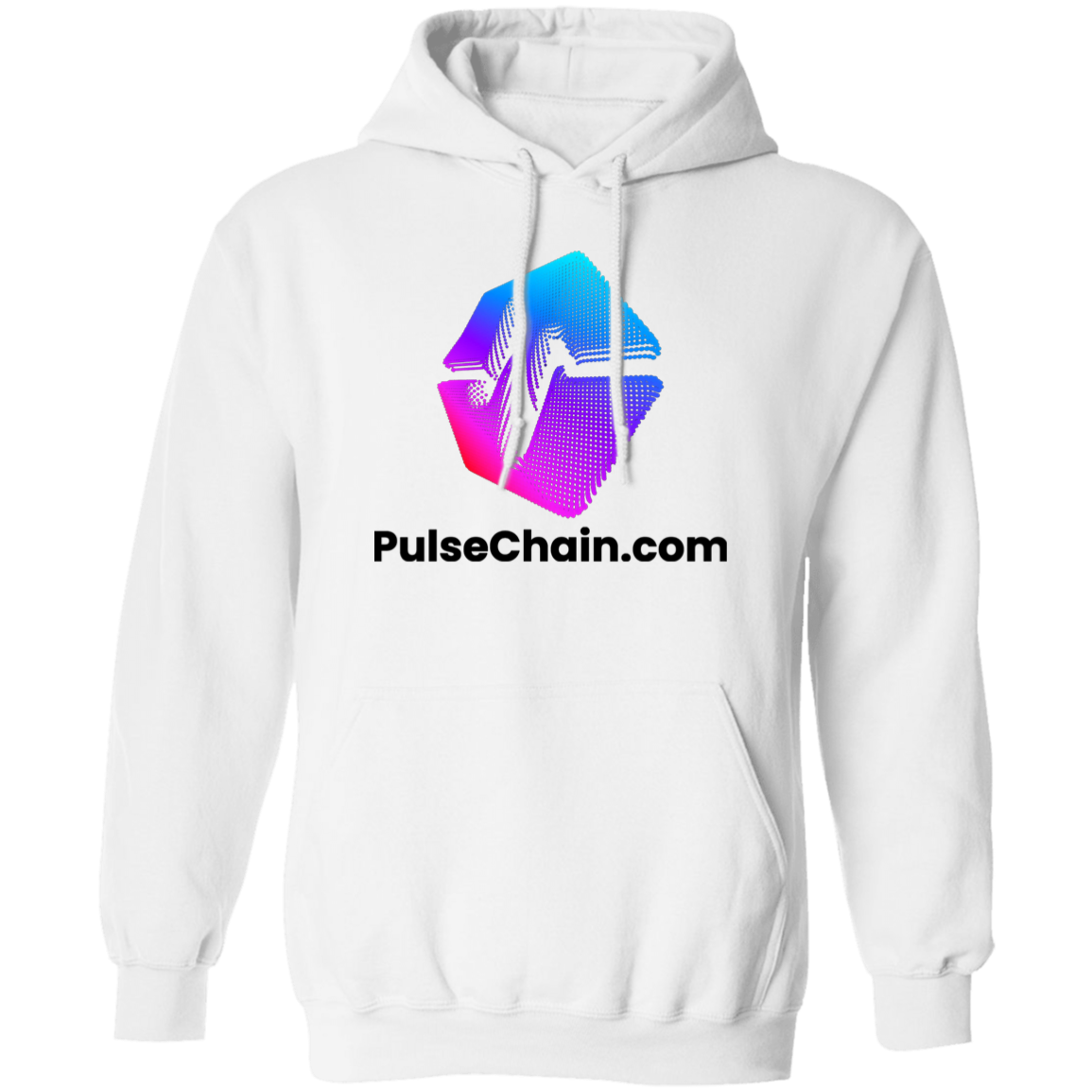 PulseChain.Com Logo - White Hoodie - The Pulsican Store