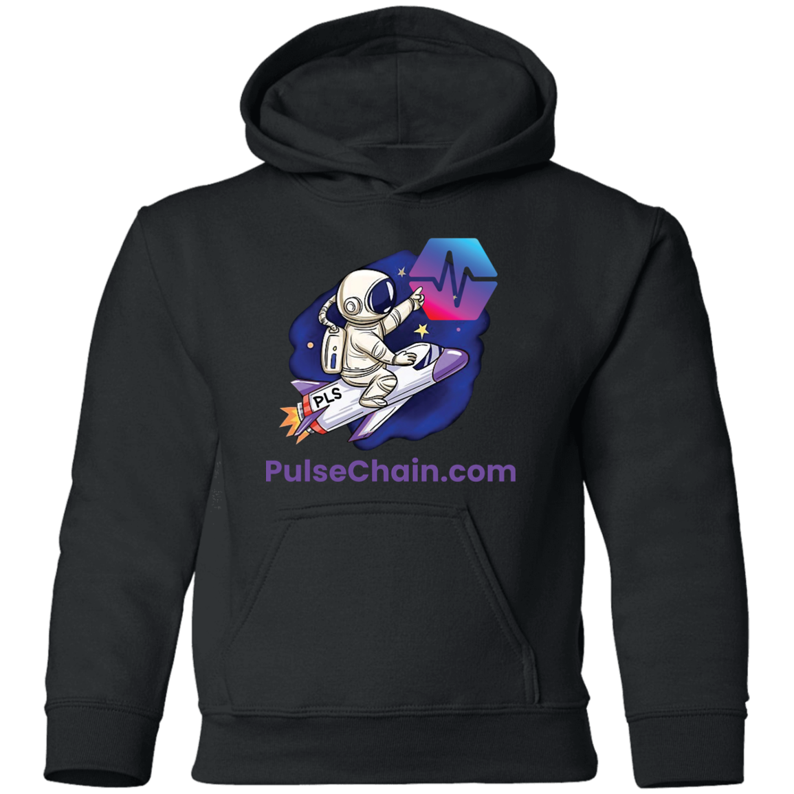 PulseChain.com Rocket - Youth Hoodie - The Pulsican Store