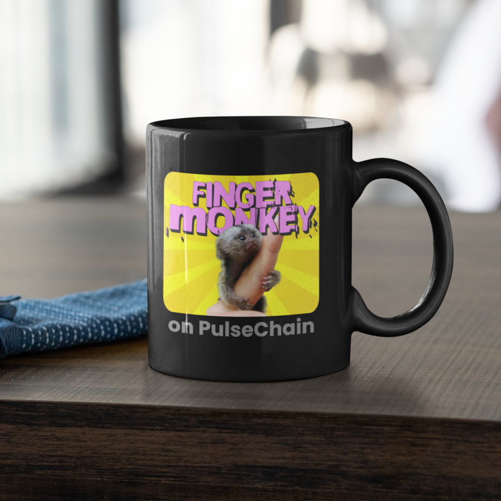 Finger Monkey - Black Mug