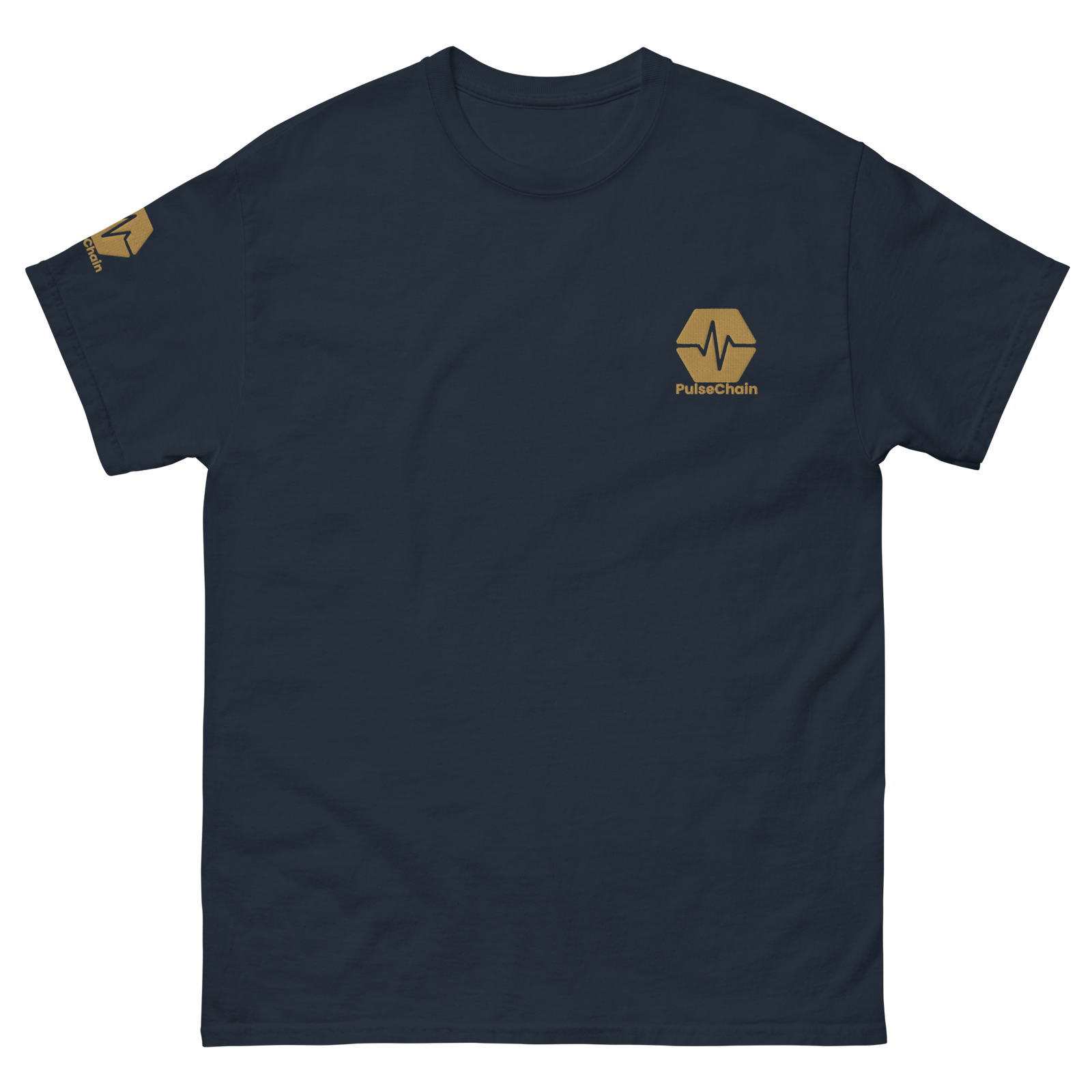 PulseChain Gold - Premium Embroidered T Shirt - The Pulsican Store