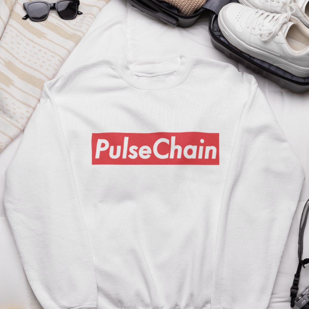 PulseChain Block - White Sweatshirt