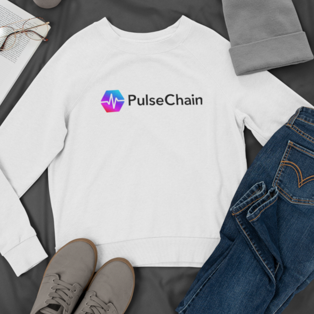 PulseChain - White Sweatshirt - The Pulsican Store