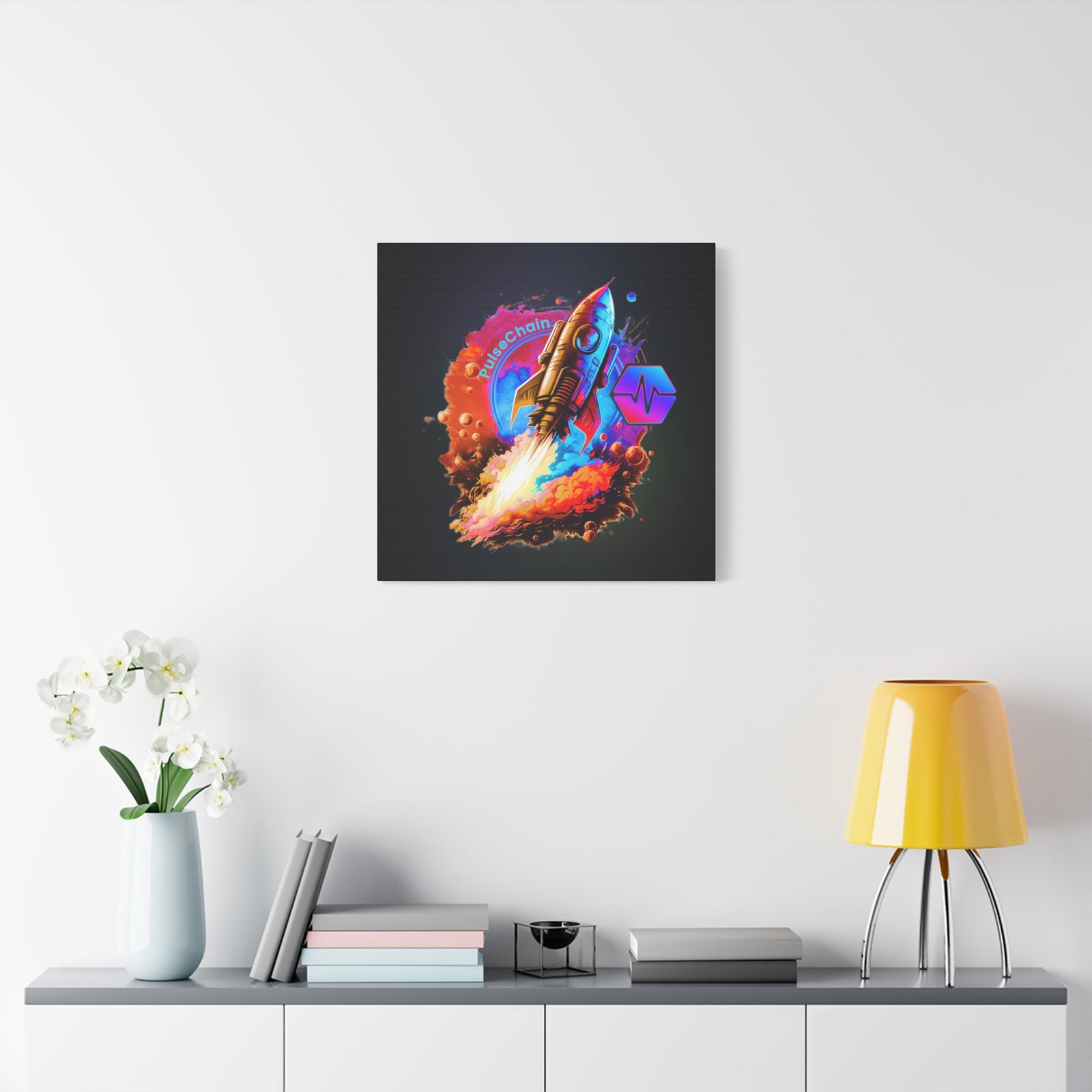 PulseChain Rocket - Premium Wall Canvas - The Pulsican Store
