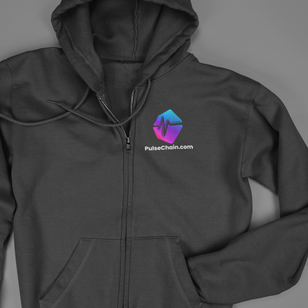 PulseChain.Com Logo - Zip Up Hoodie