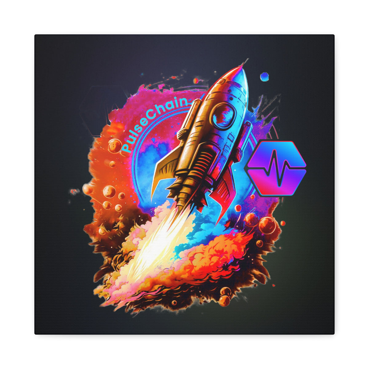PulseChain Rocket - Premium Wall Canvas - The Pulsican Store