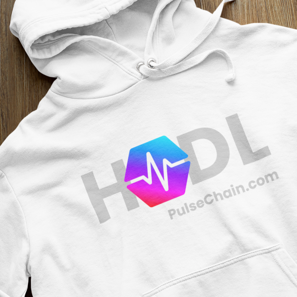 PulseChain HODL - White Hoodie - The Pulsican Store