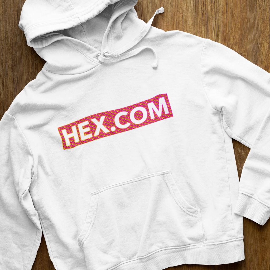 Hex.Com Block Tile - White Hoodie