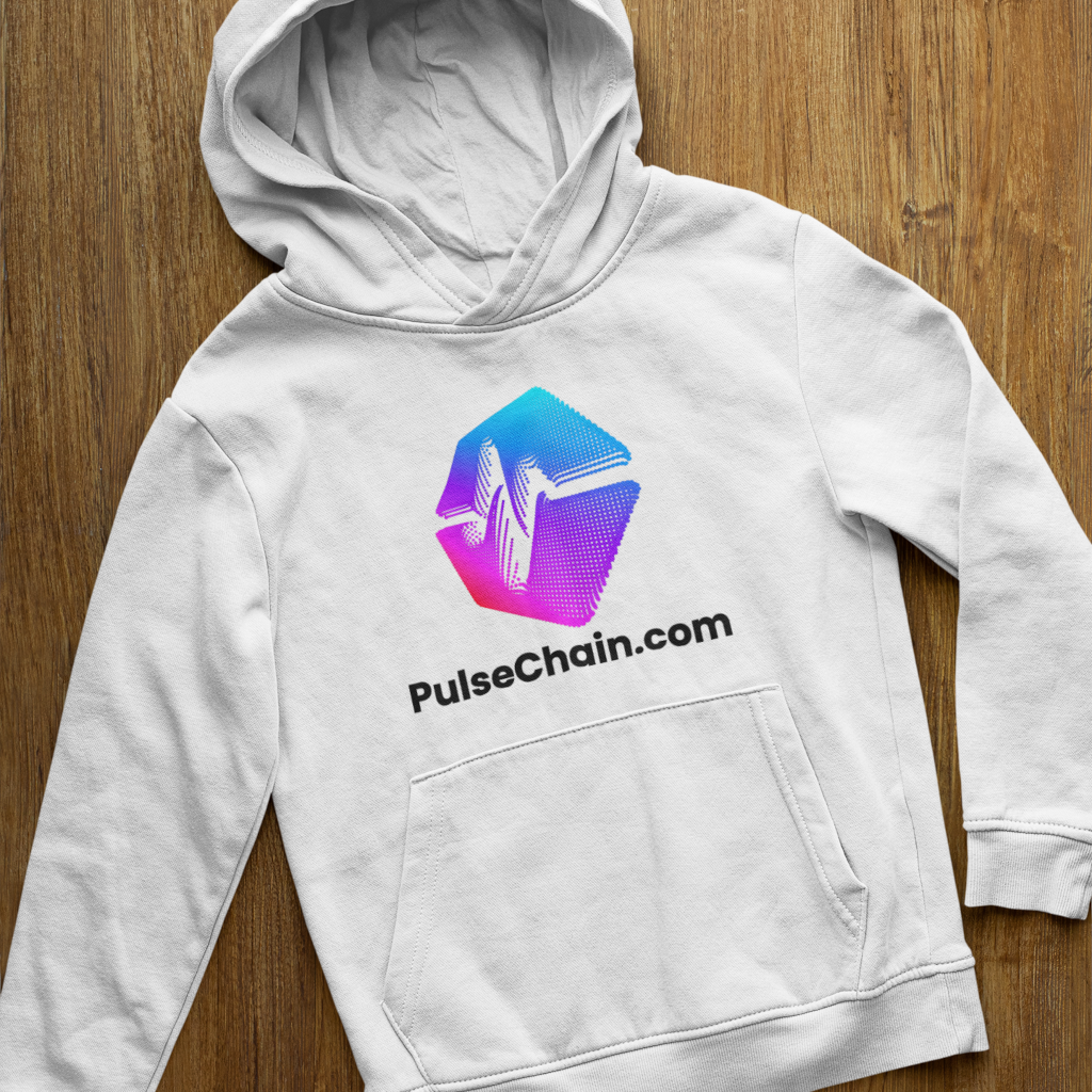 PulseChain.Com Logo - White Hoodie