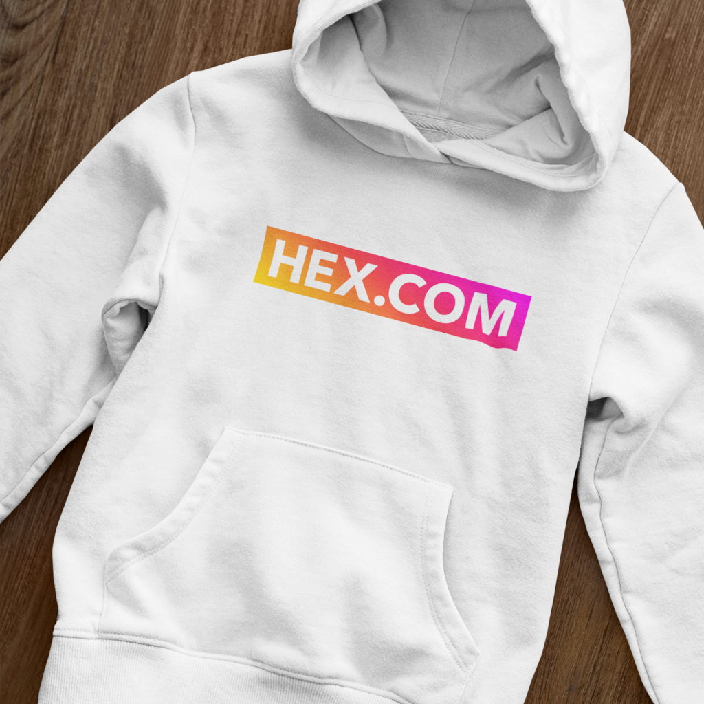 Hex.Com Block Gradient - White Hoodie - The Pulsican Store