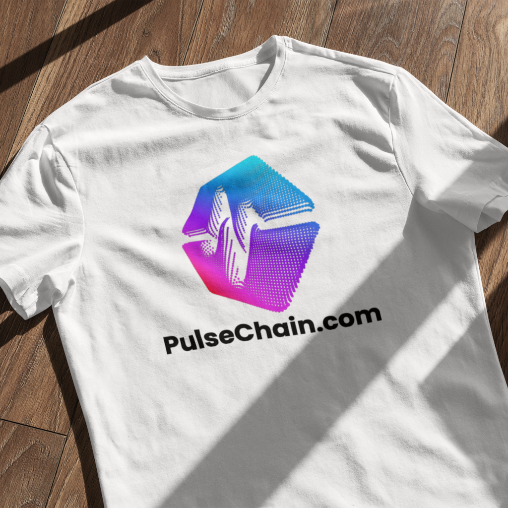 PulseChain.Com Logo - White T Shirt - The Pulsican Store