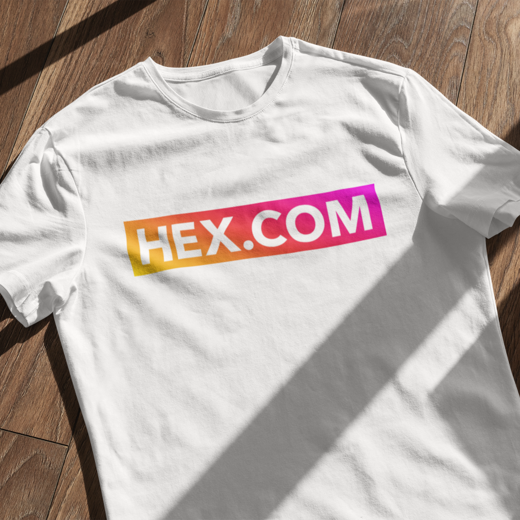 Hex.Com Block Gradient - White T Shirt - The Pulsican Store