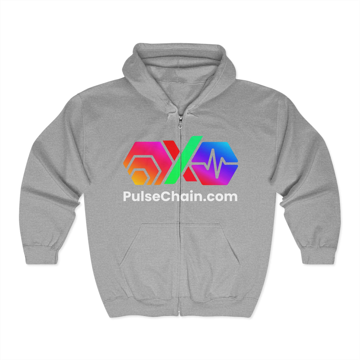 PulseChain HEX - Double Sided Zip Hoodie