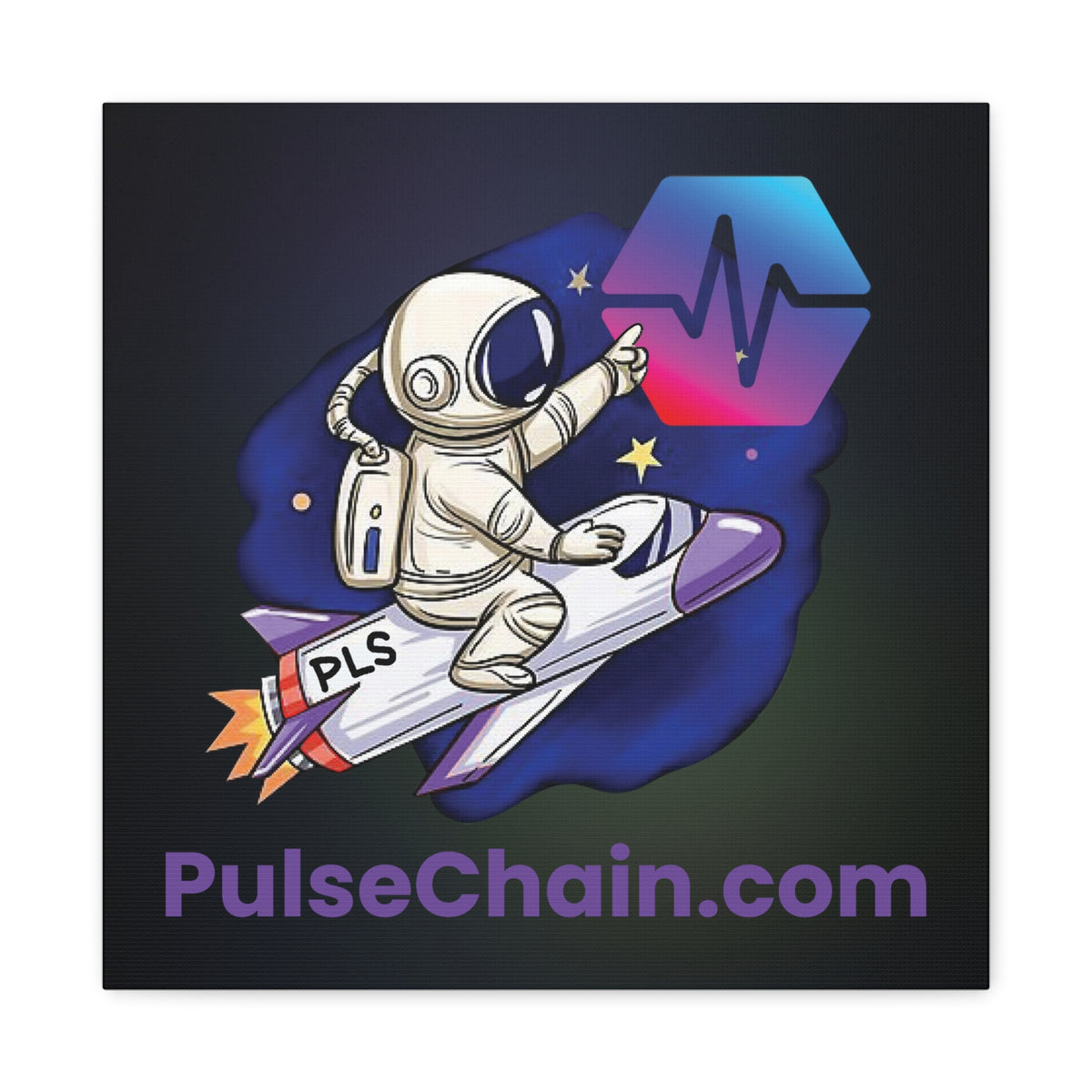 PulseChain Rocket - Premium Wall Canvas - The Pulsican Store
