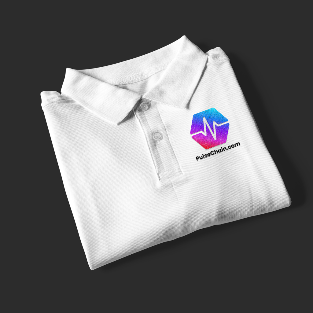 PulseChain.Com - White Polo Shirt