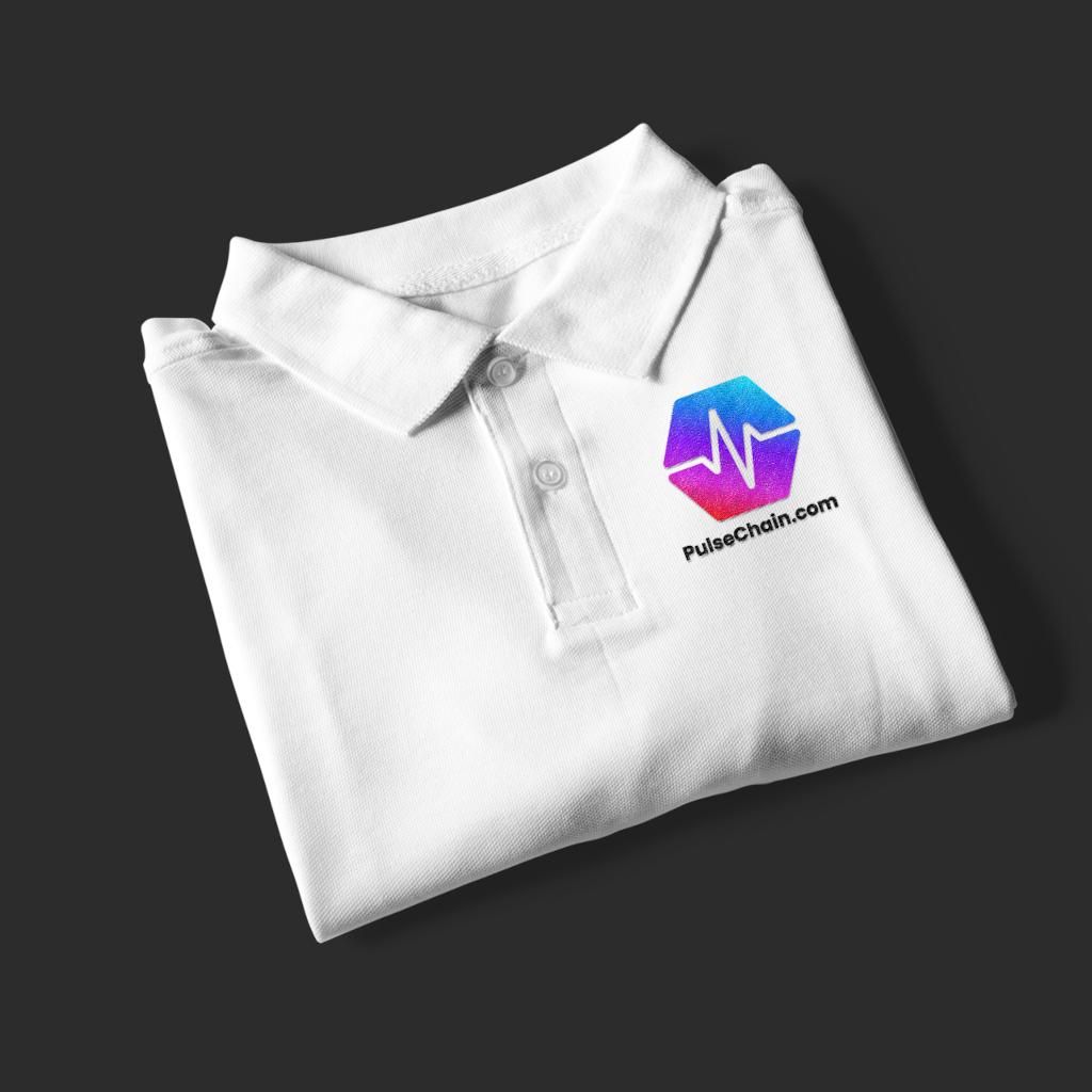 PulseChain.Com - White Polo Shirt - The Pulsican Store