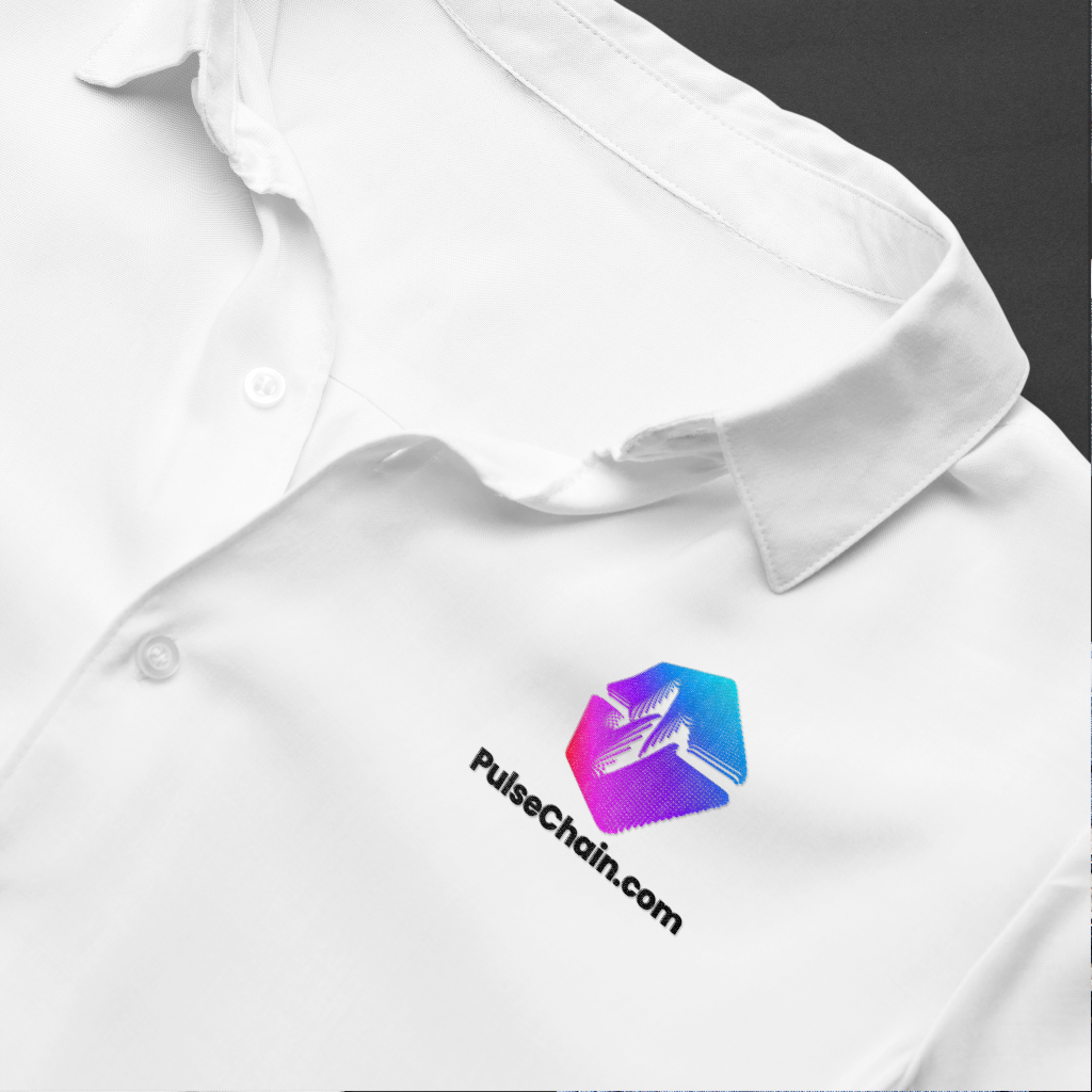 PulseChain Logo - White Polo Shirt