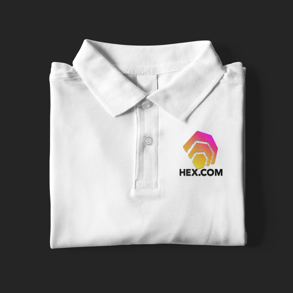 Hex.Com Logo - White Polo Shirt - The Pulsican Store
