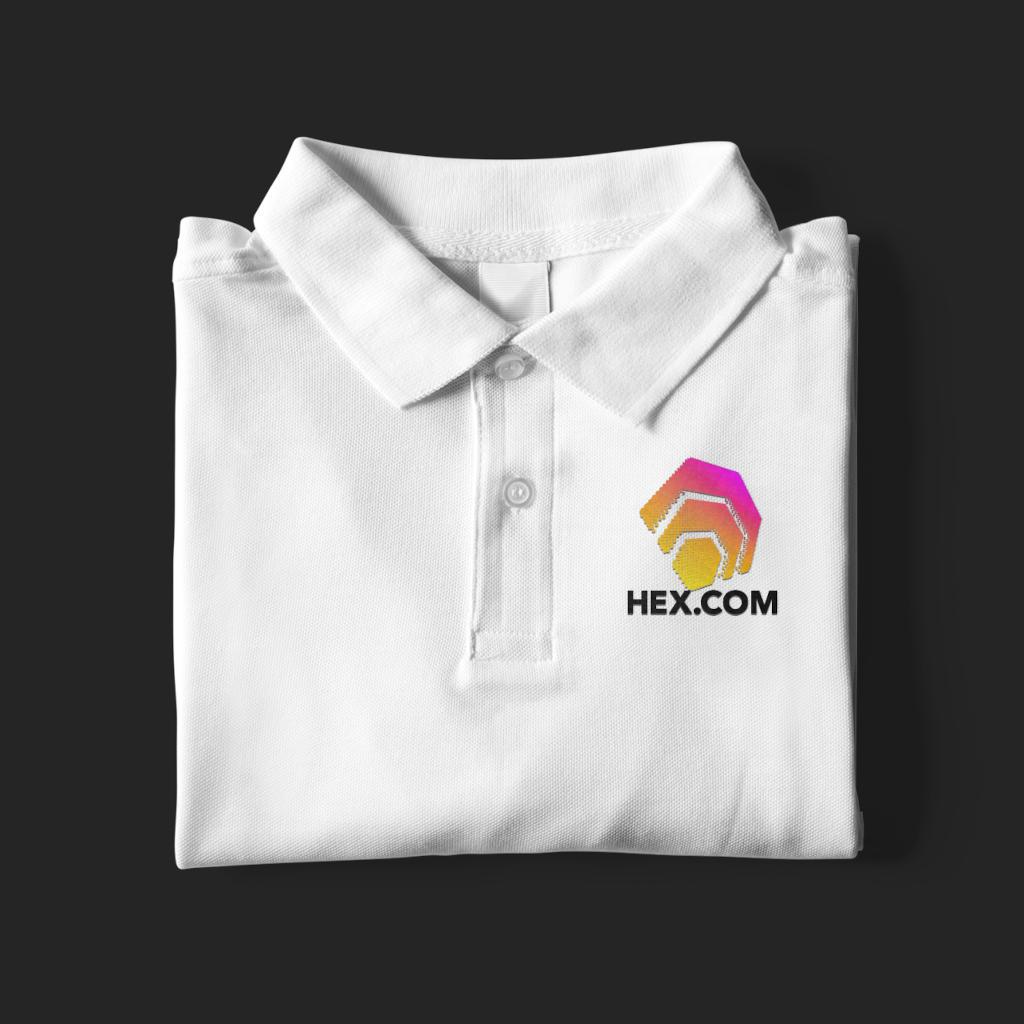 Hex.Com Logo - White Polo Shirt