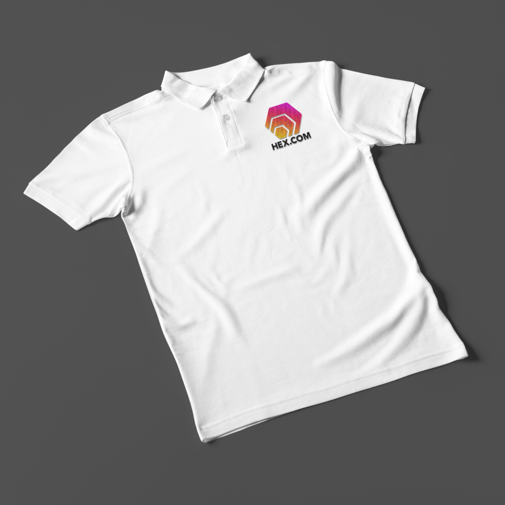 Hex.Com - White Polo Shirt