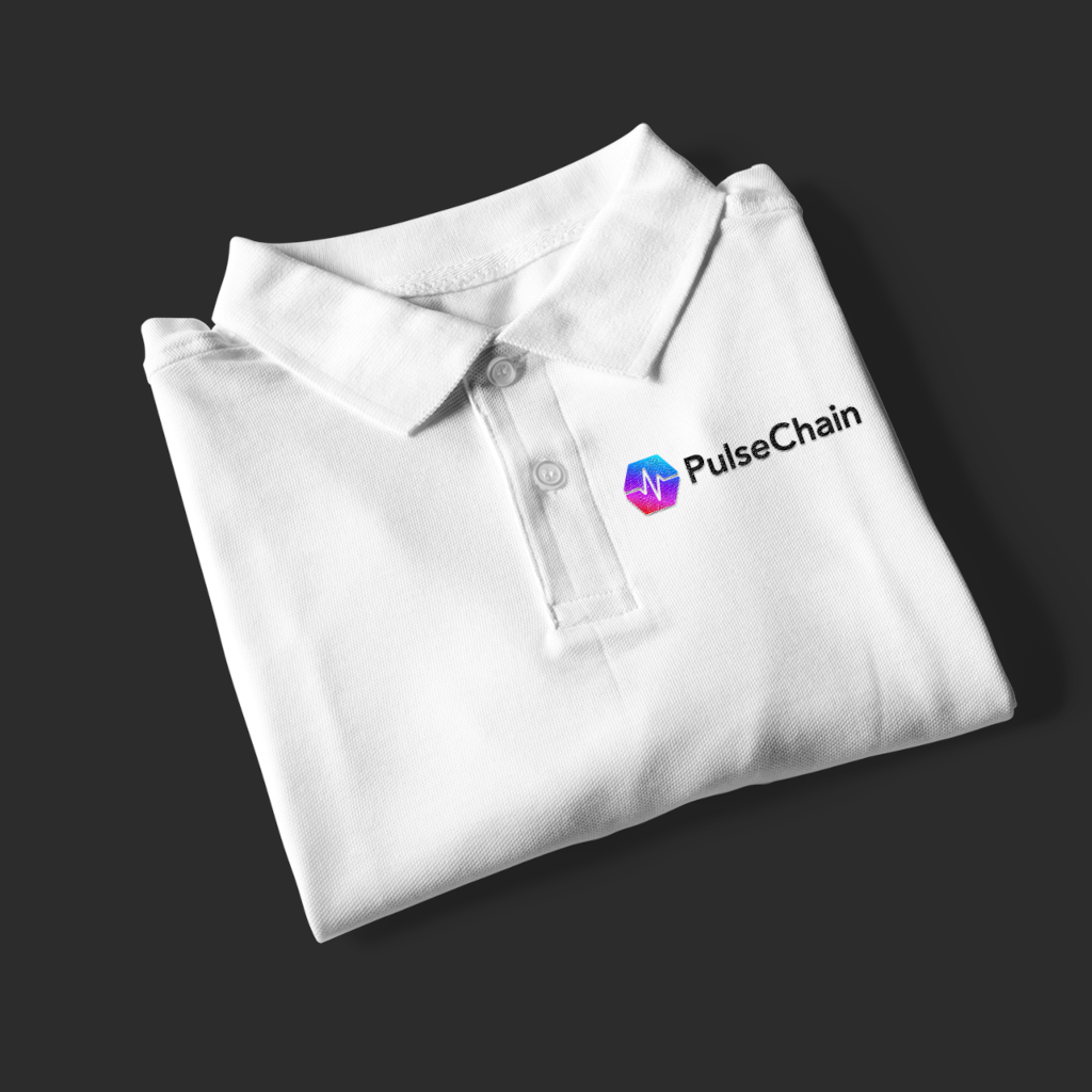 PulseChain - White Polo Shirt - The Pulsican Store