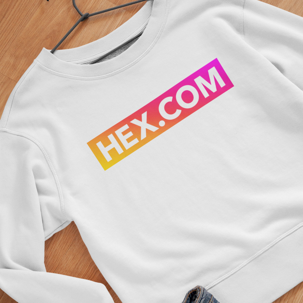 Hex.Com Block Gradient - White Sweatshirt - The Pulsican Store