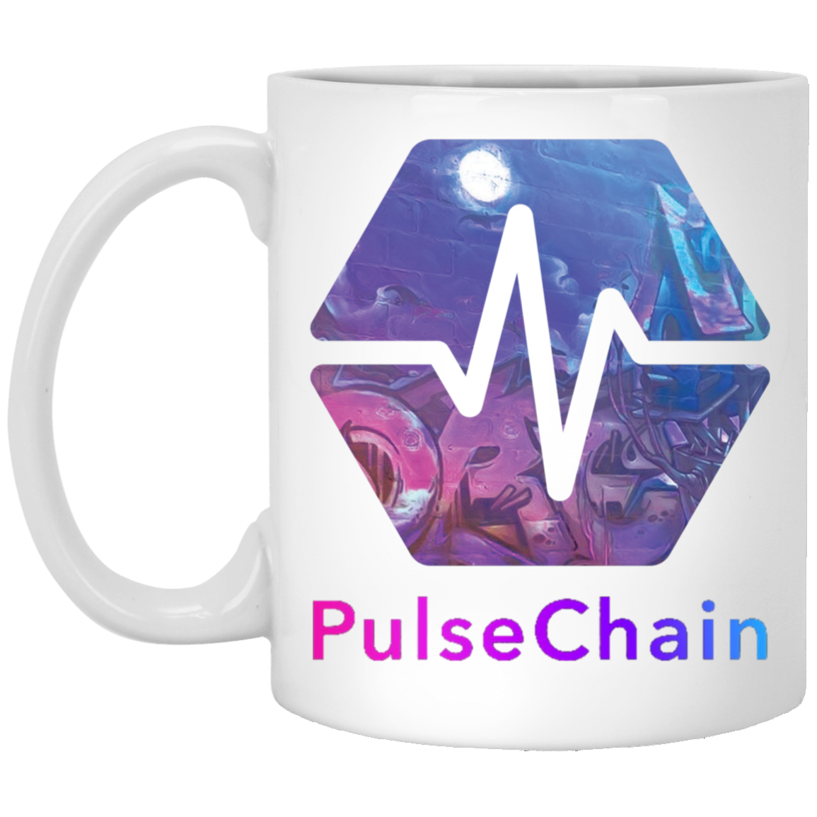 PulseChain Graffiti - White Mug - The Pulsican Store