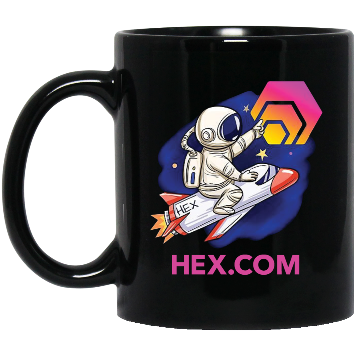 Hex Rocket - Black Mug