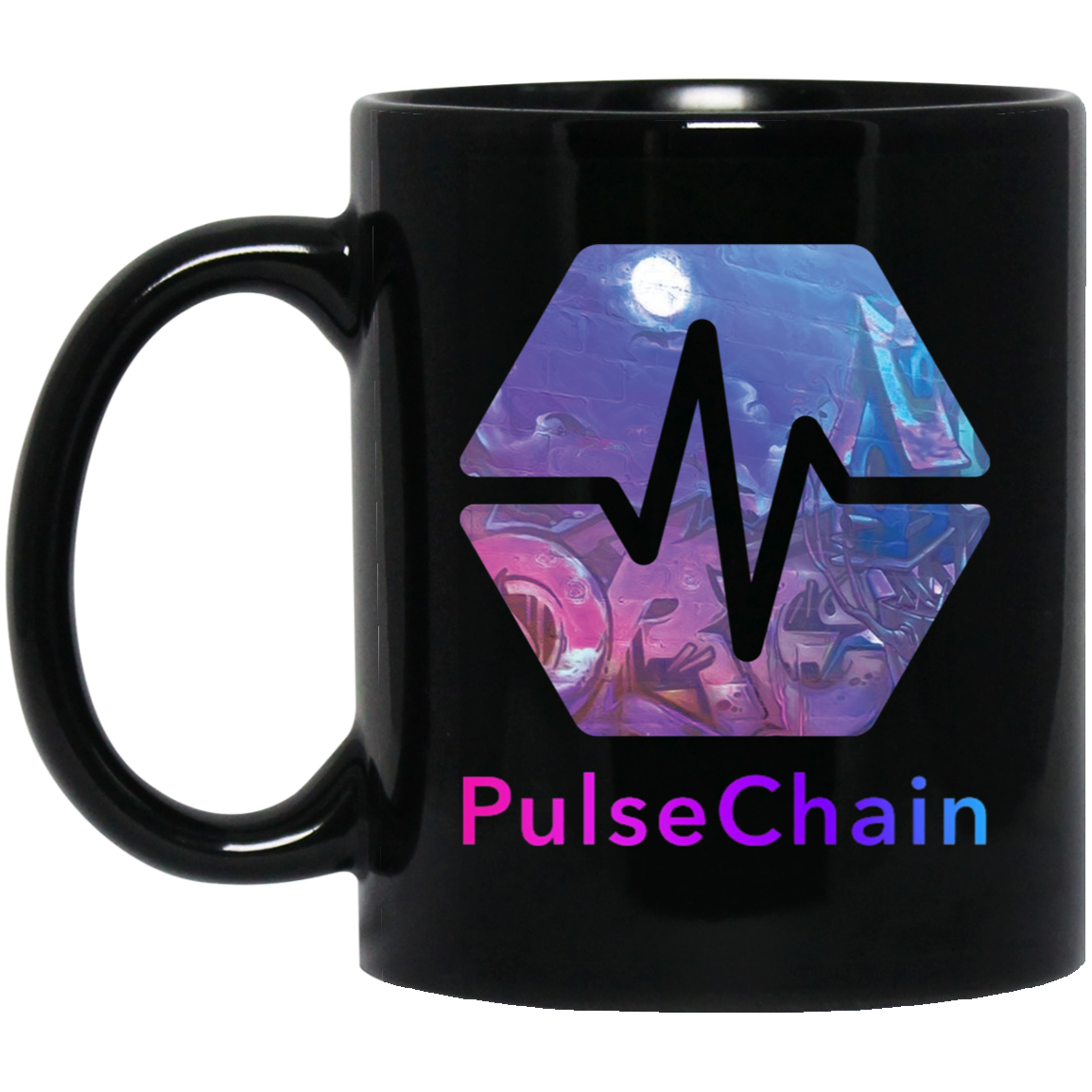 PulseChain Graffiti - Black Mug - The Pulsican Store