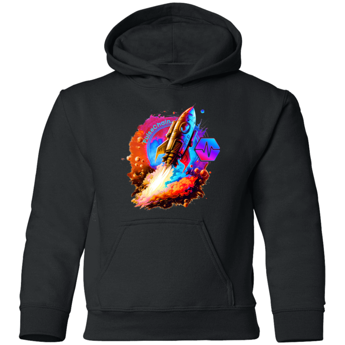 PulseChain Rocket - Youth Hoodie - The Pulsican Store