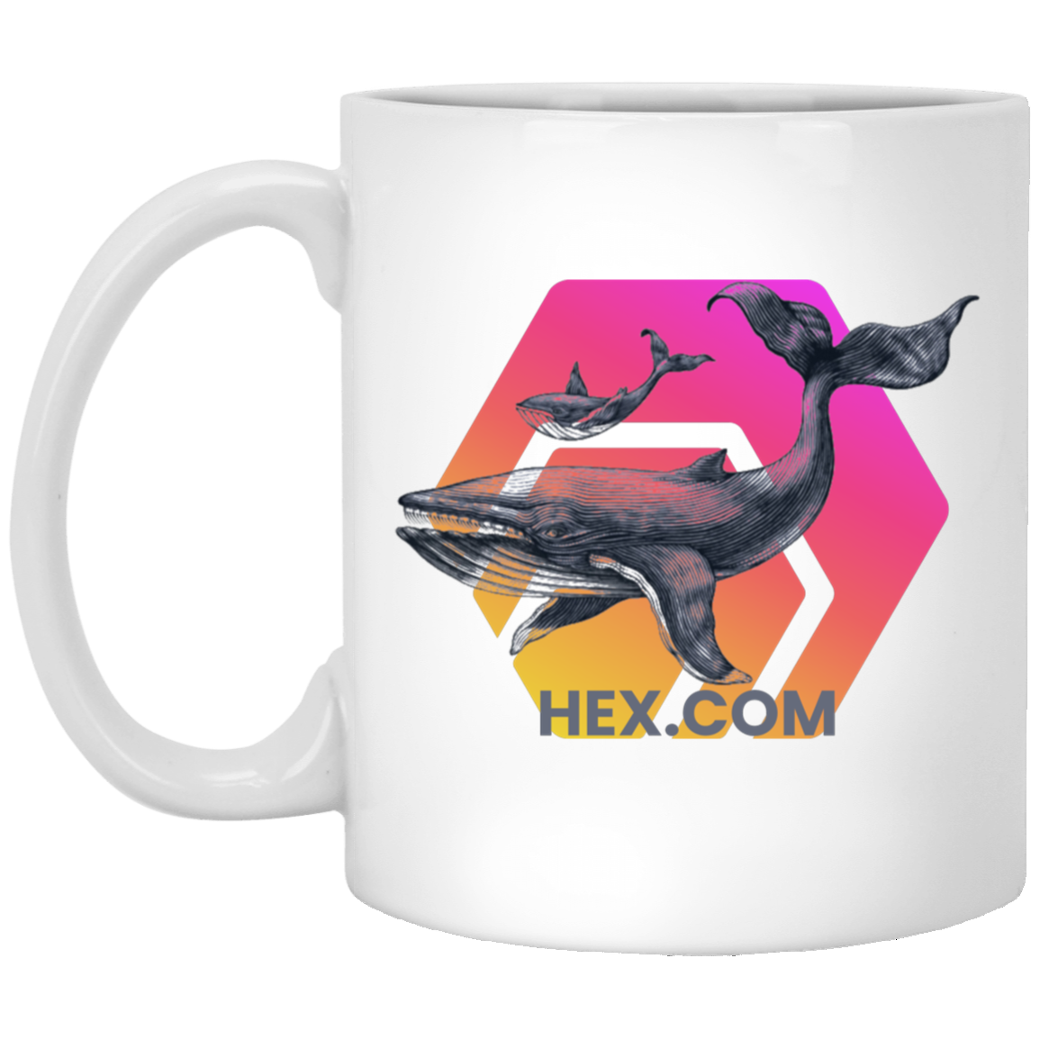 Hex Whale - White Mug