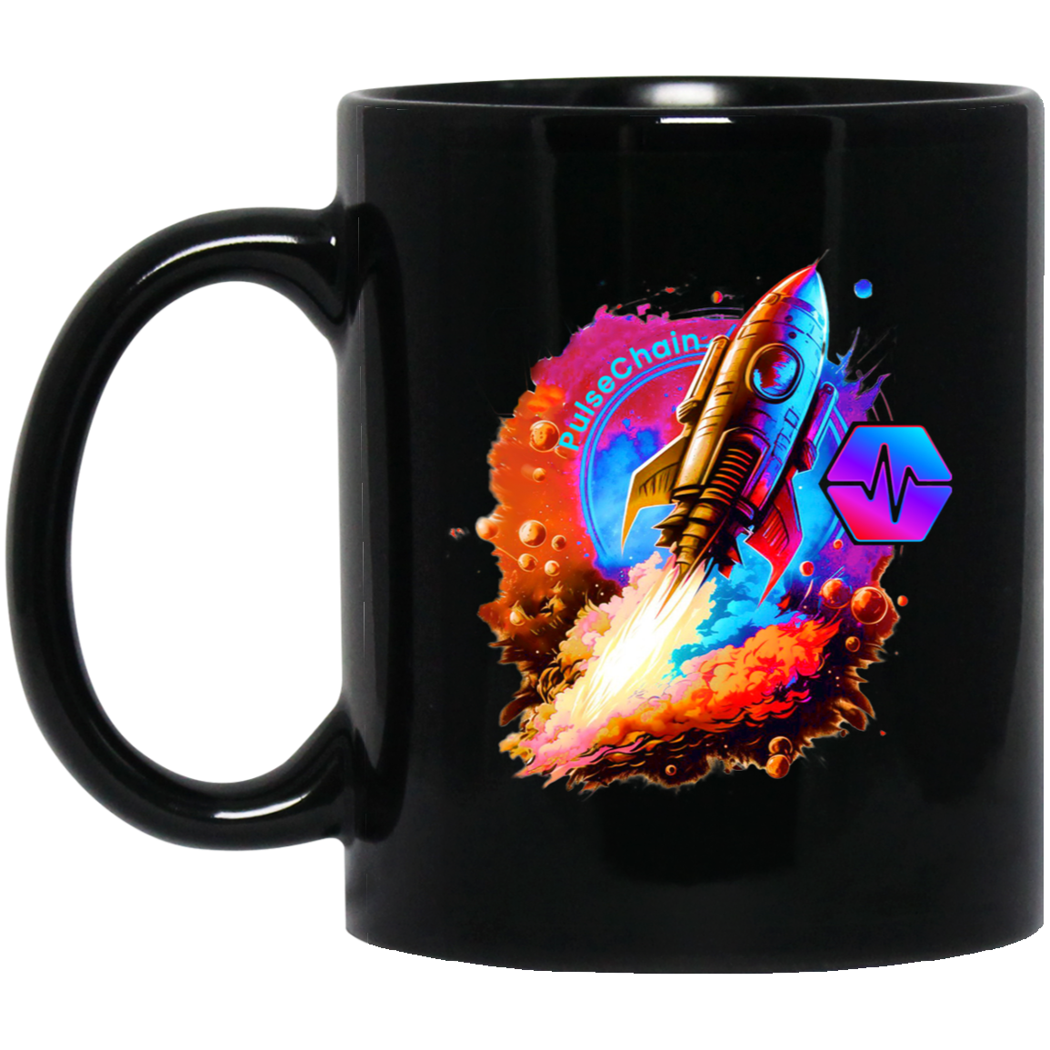 PulseChain Rocket - Black Mug - The Pulsican Store