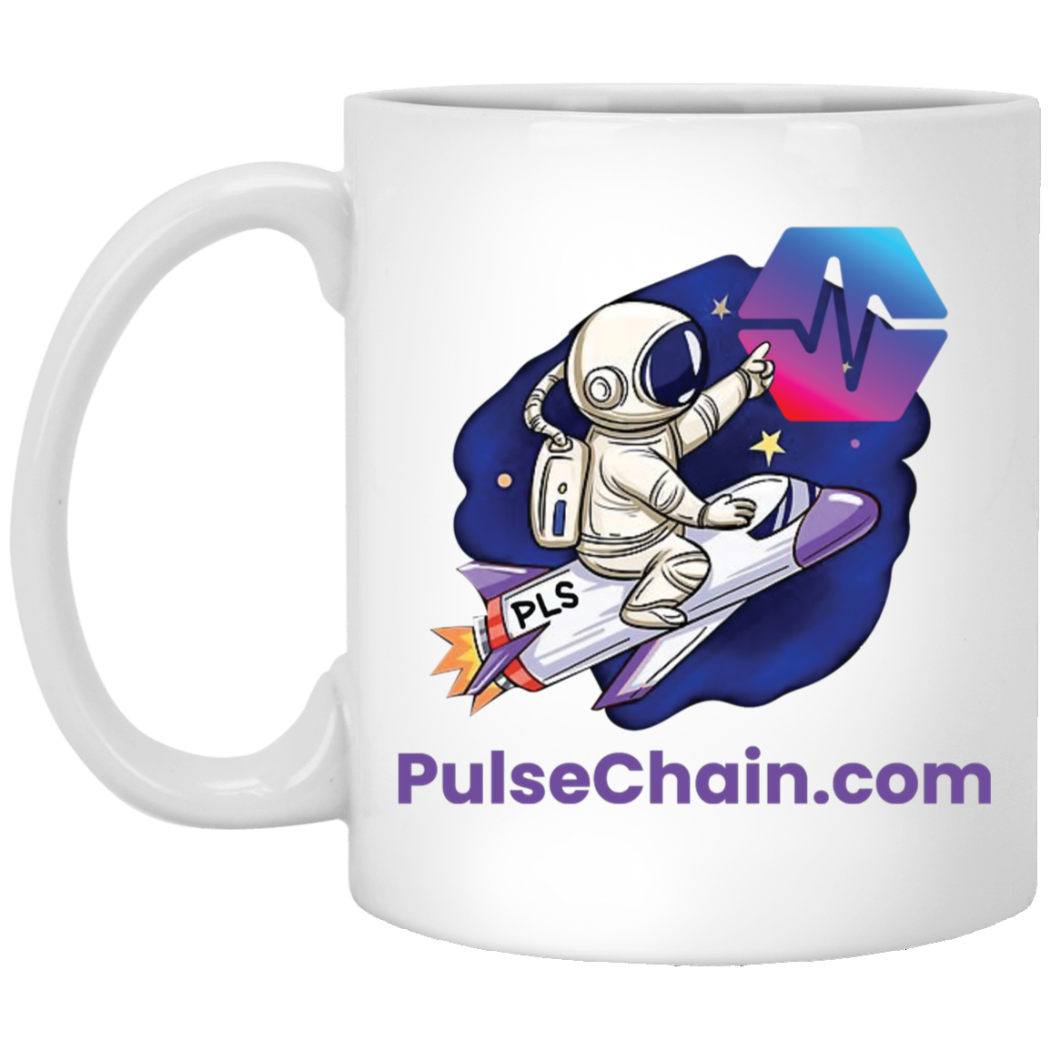 PulseChain.com Rocket - White Mug - The Pulsican Store