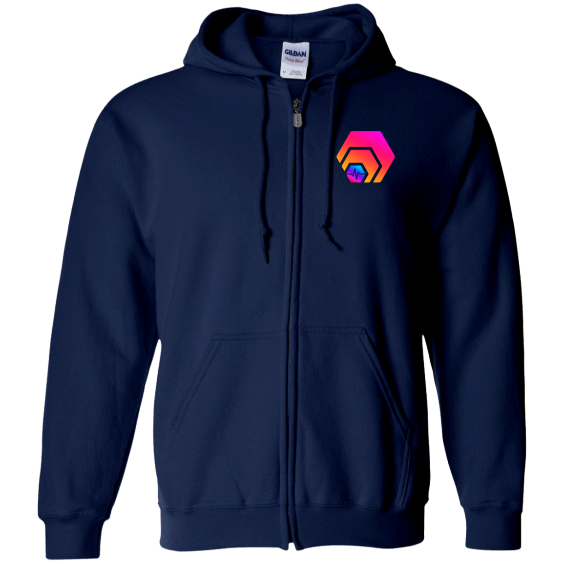 Hex With Pulse Logo - Zip Up Hoodie