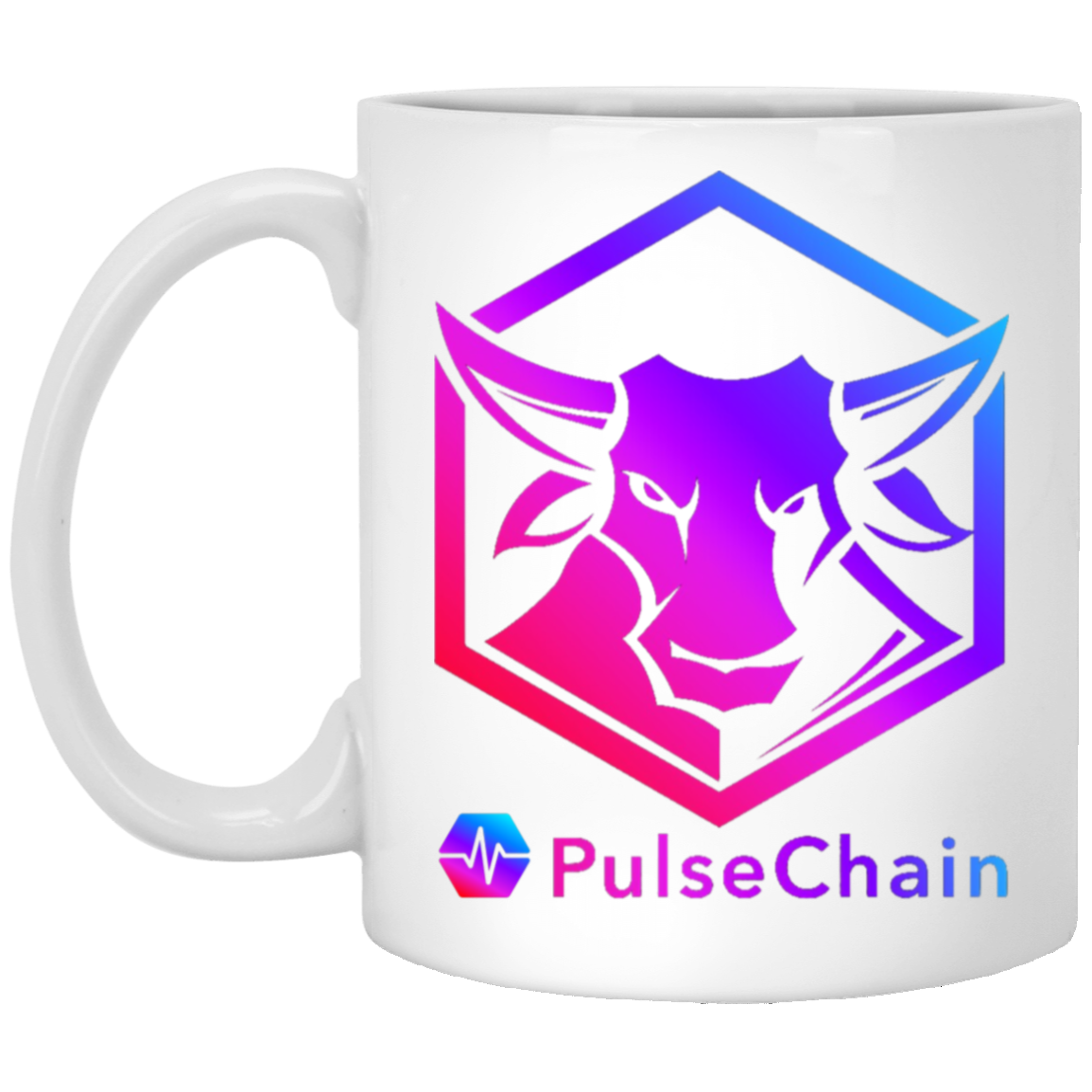PulseChain Bull - White Mug - The Pulsican Store