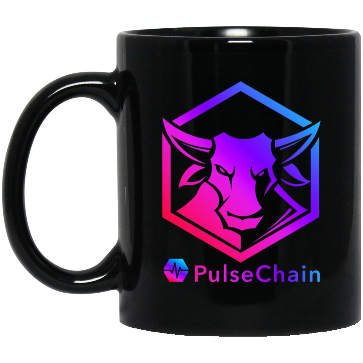 PulseChain Bull - Black Mug - The Pulsican Store