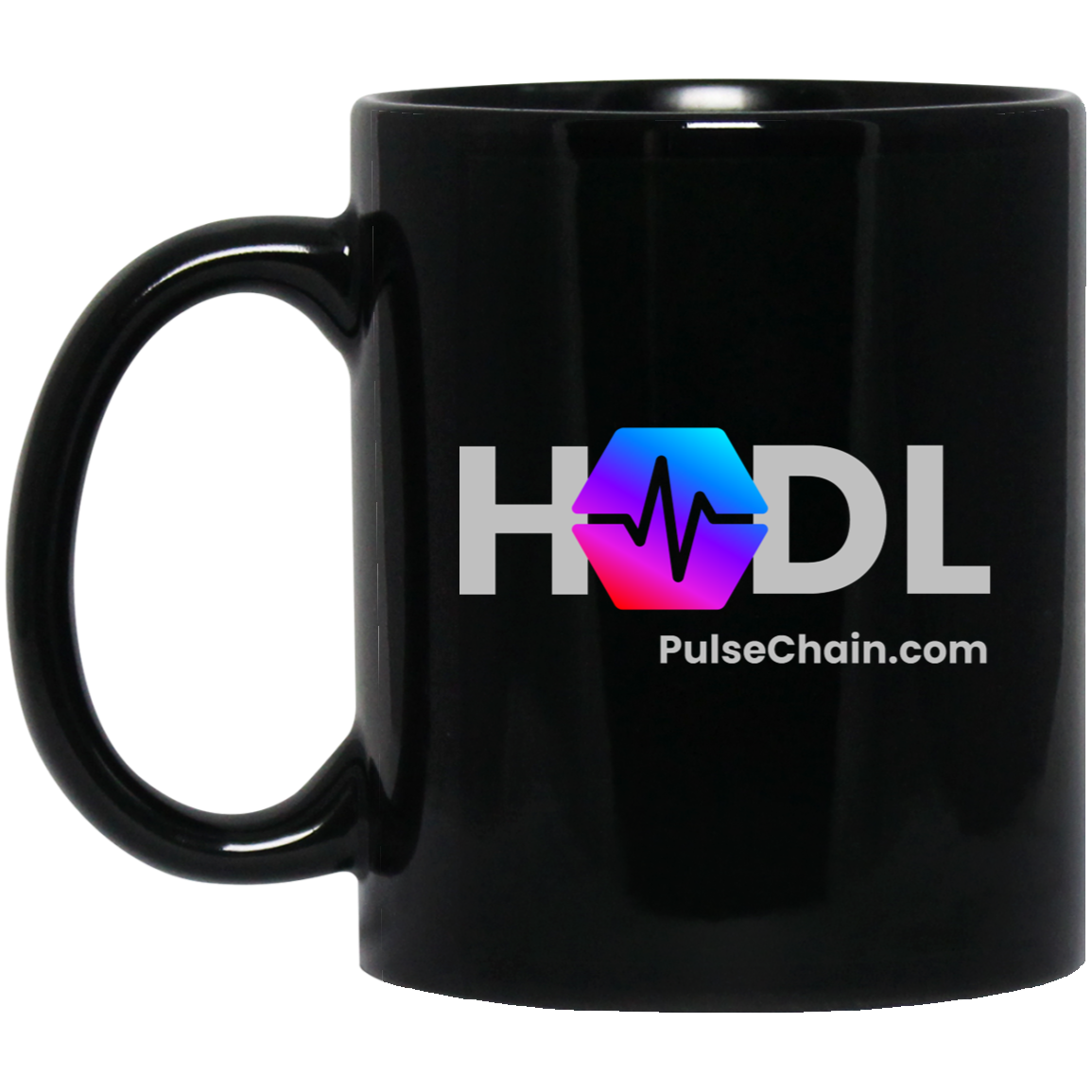 PULSECHAIN HODL - BLACK MUG - The Pulsican Store