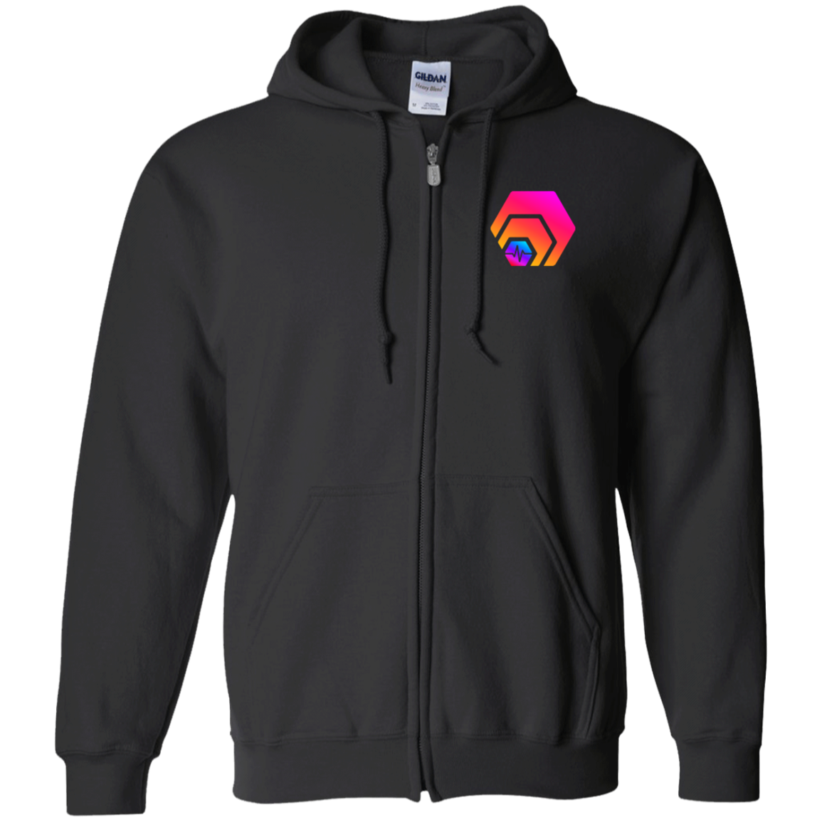 Hex With Pulse Logo - Zip Up Hoodie