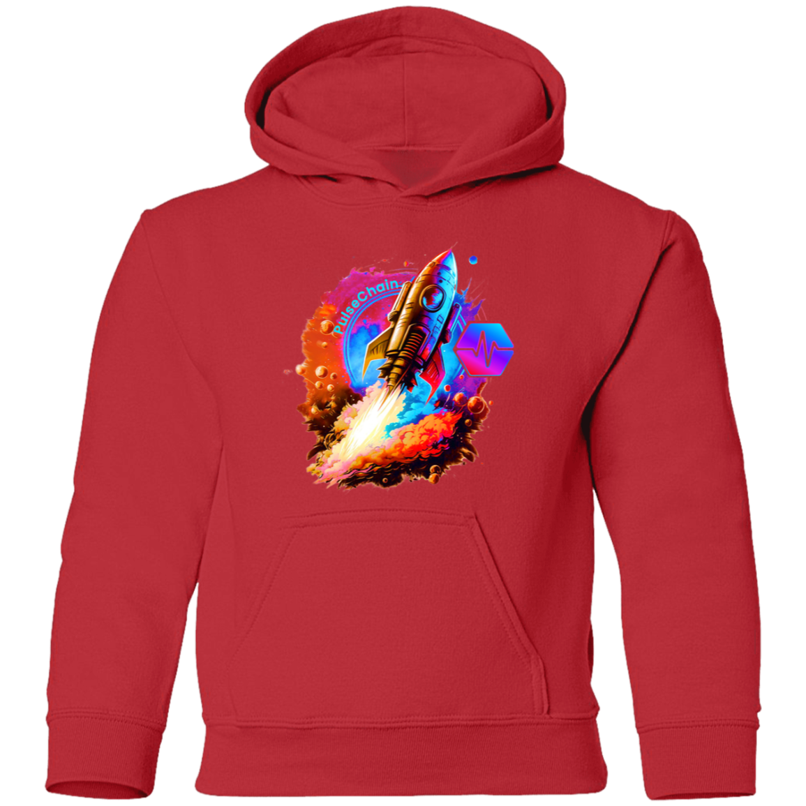 PulseChain Rocket - Youth Hoodie - The Pulsican Store