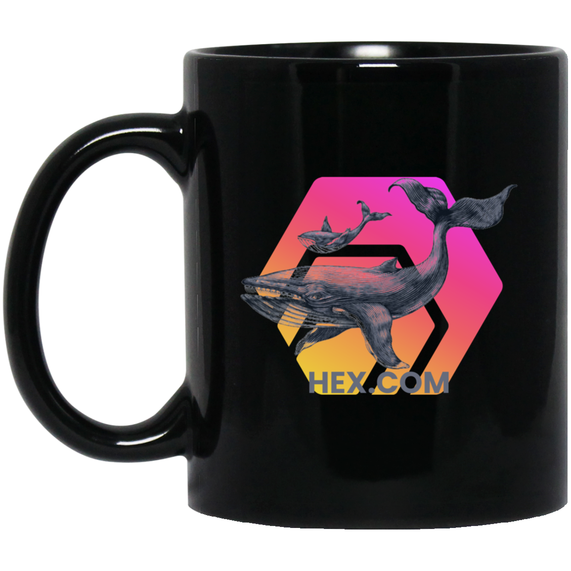 Hex Whale - Black Mug - The Pulsican Store