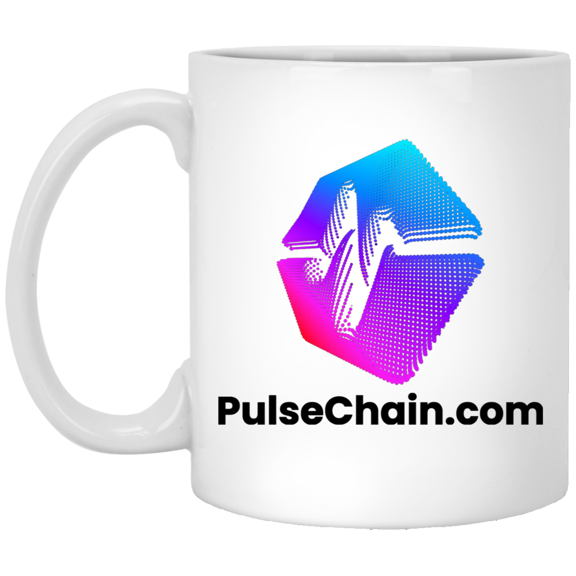 PulseChain.Com Logo - White Mug - The Pulsican Store