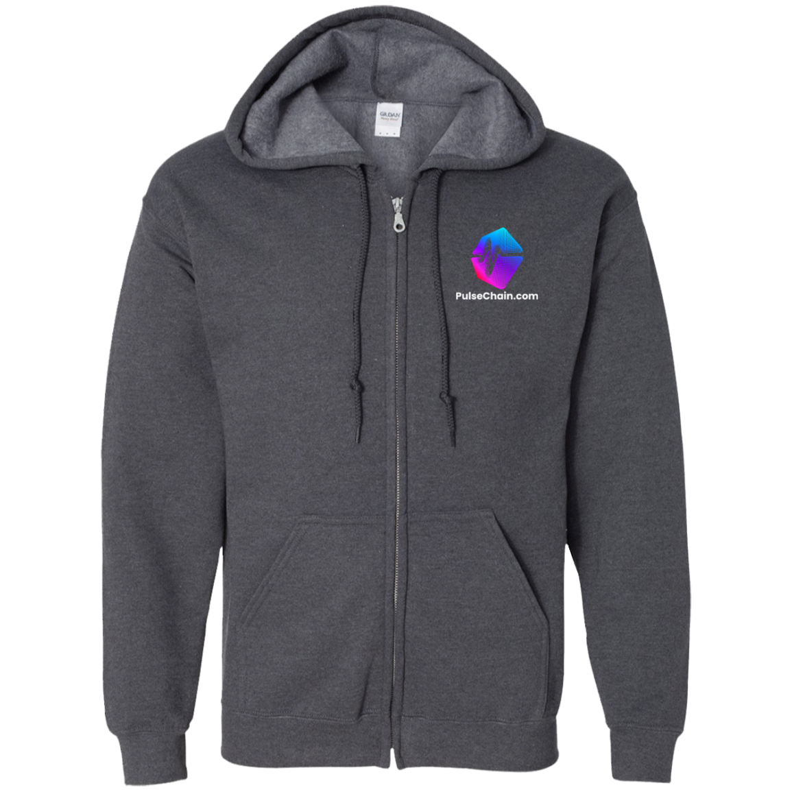 PulseChain.Com Logo - Zip Up Hoodie - The Pulsican Store