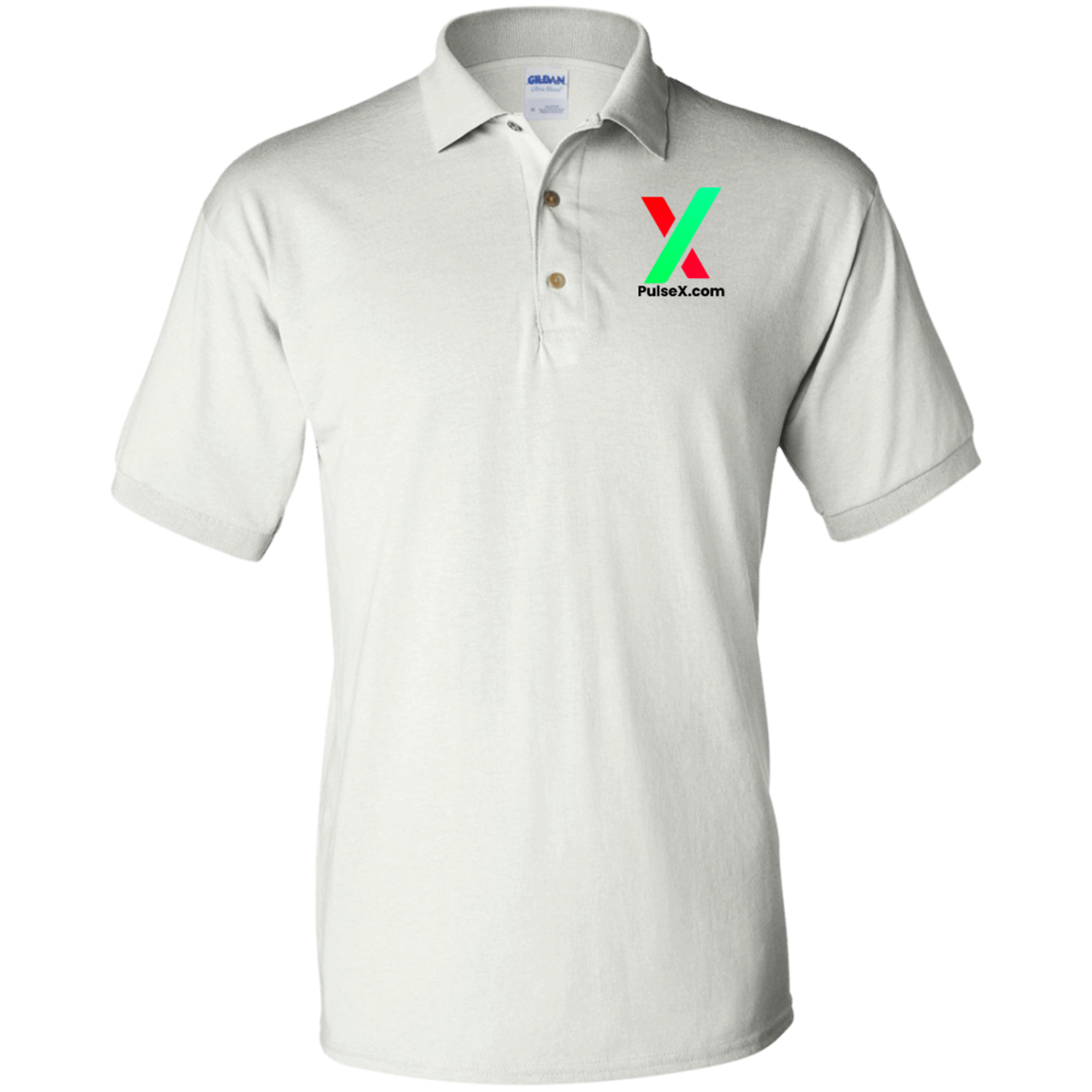 PulseX.Com - White Polo Shirt